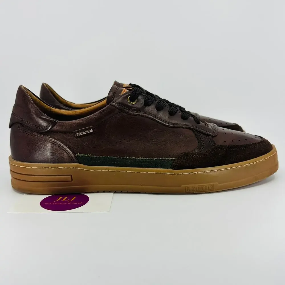 Pikolinos Men's Xativa Olmo Leather Lace-Up Casual Sneakers Size 42 EU/ 8.5 US